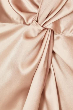Quiz Knot Front Maxi Dress Champagne Online