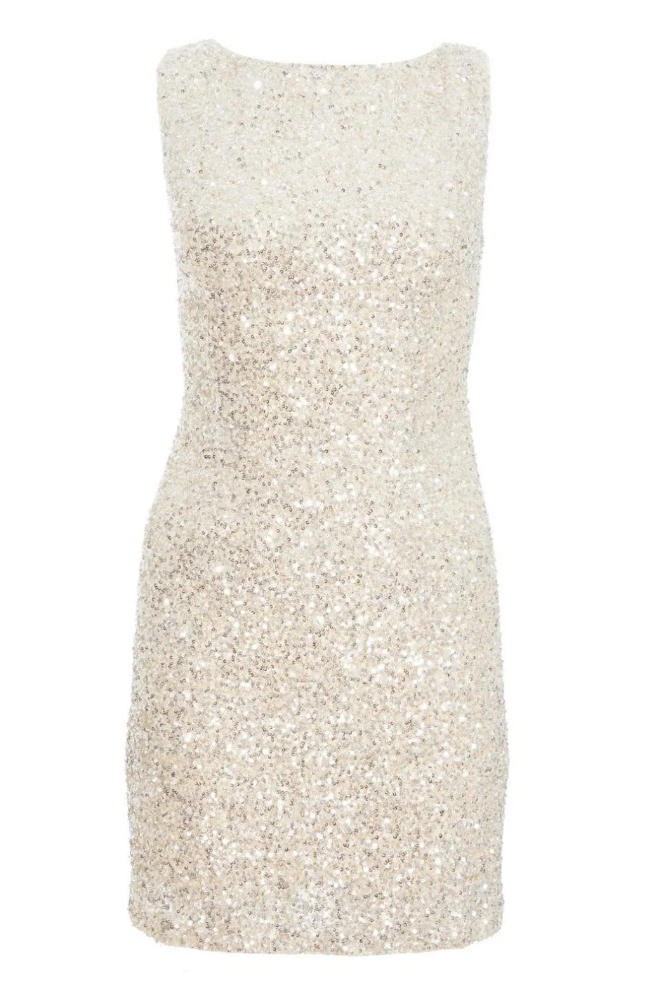 Quiz Champagne Sequin Bow Mini Dress Online