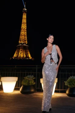 Quiz Champagne Sequin Maxi Skirt Hot