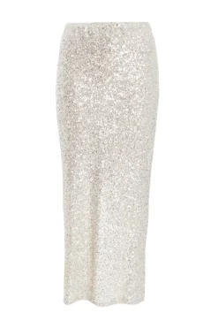 Quiz Champagne Sequin Maxi Skirt Hot