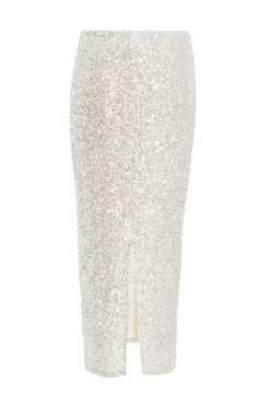 Quiz Champagne Sequin Maxi Skirt Hot