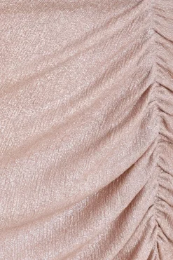 Quiz Champagne Shimmer Ruched Maxi Dress Online