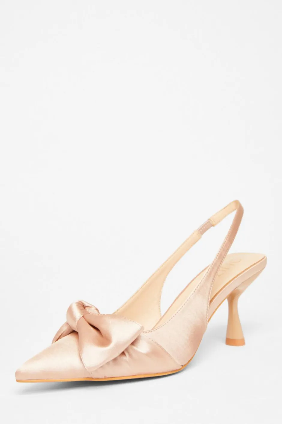 Quiz Sling Back Bow Heels Champagne Best