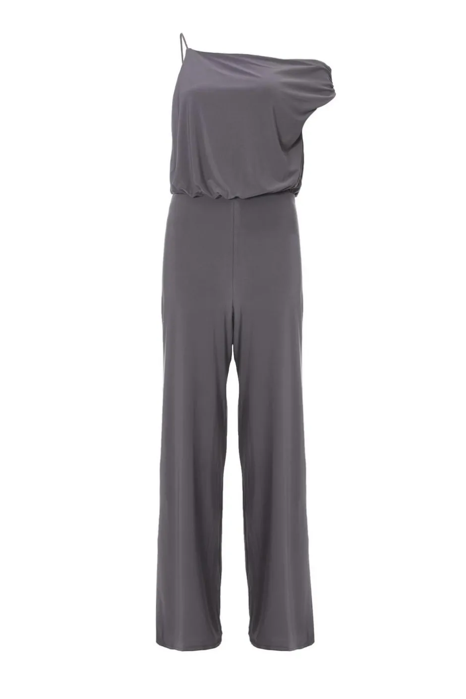 Quiz Asymmetric Draped Jumpsuit Charcoal Online