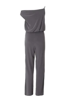 Quiz Asymmetric Draped Jumpsuit Charcoal Online