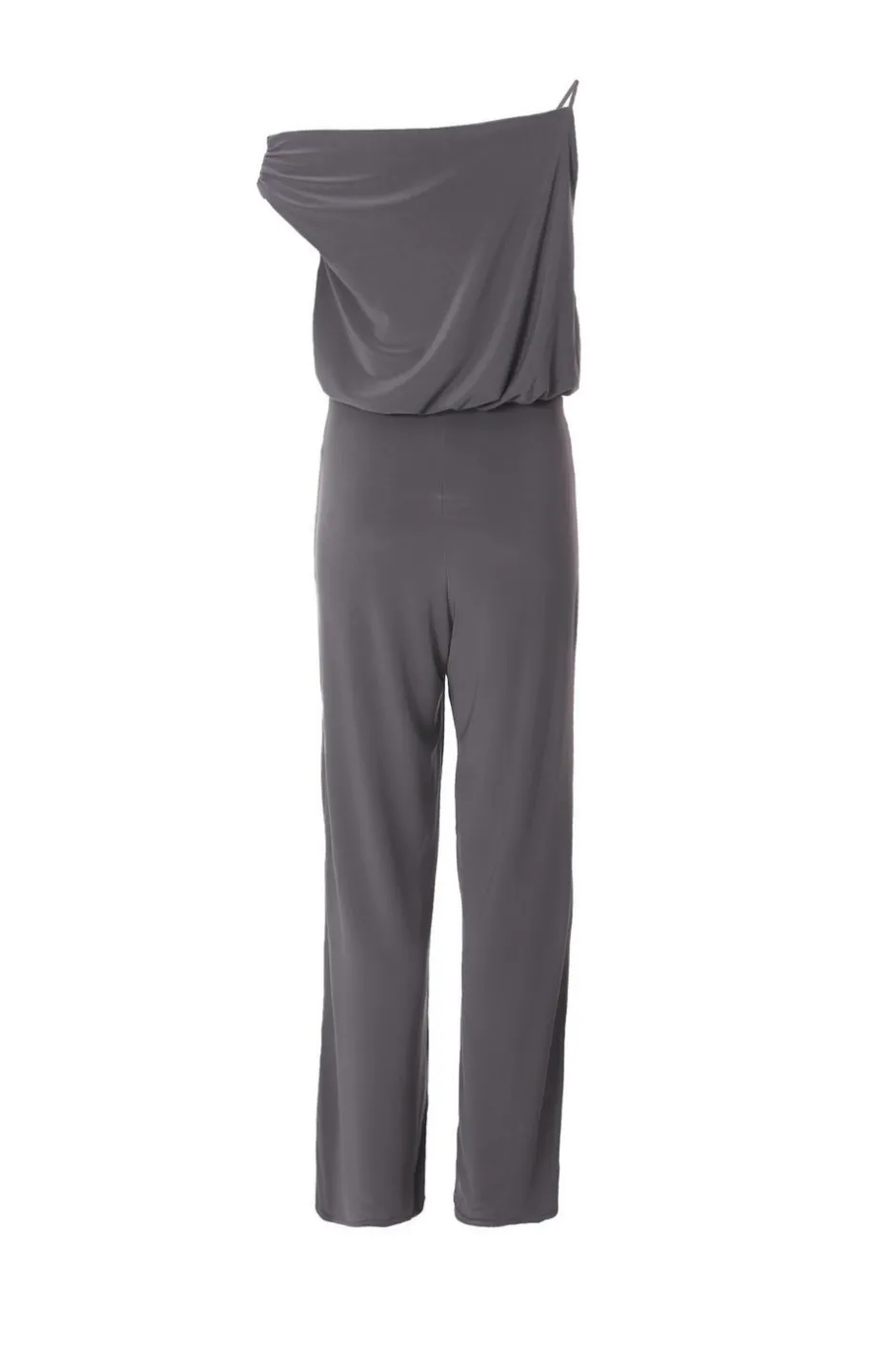 Quiz Asymmetric Draped Jumpsuit Charcoal Online