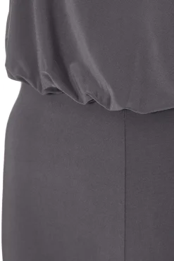 Quiz Asymmetric Draped Jumpsuit Charcoal Online