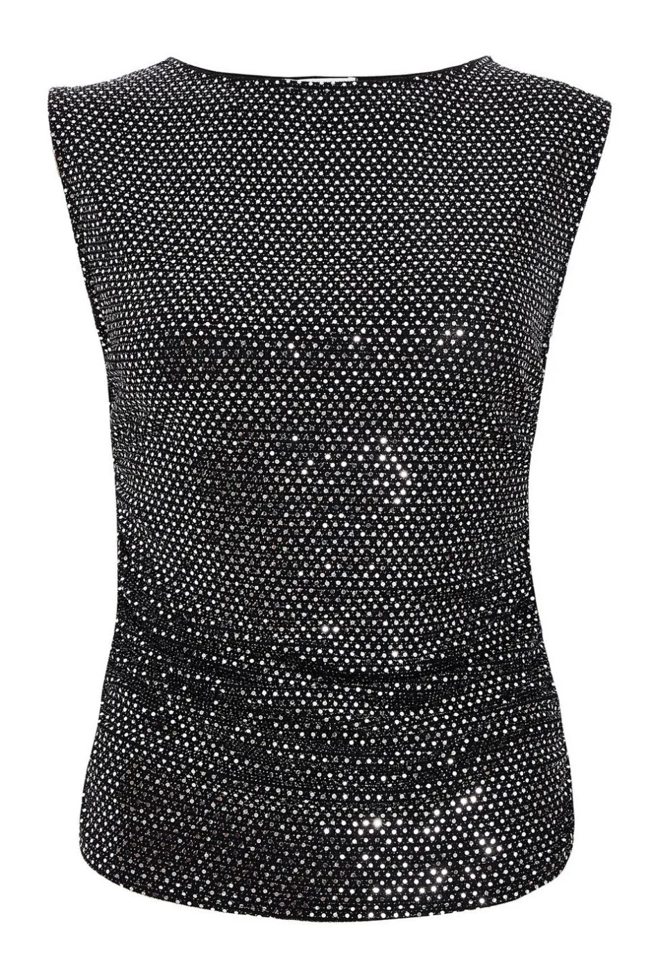 Quiz Sequin Vest Top Charcoal New