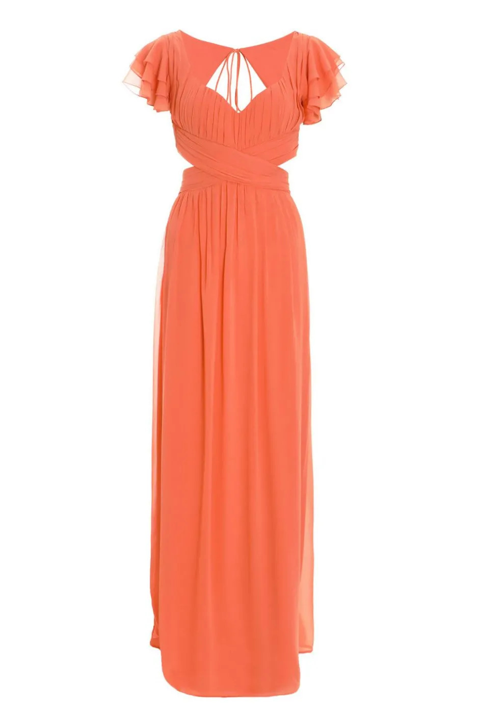 Quiz Coral Chiffon Backless Maxi dress