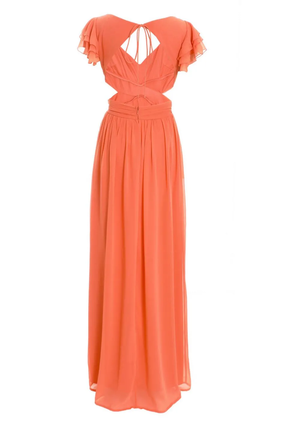 Quiz Coral Chiffon Backless Maxi dress