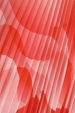 Quiz Coral Chiffon Pleated Maxi Dress New