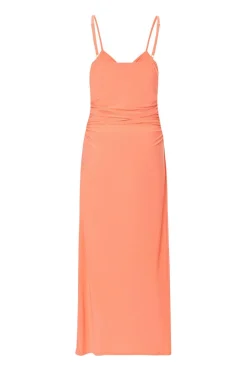 Quiz Knot Detail Midi Dress Coral Discount