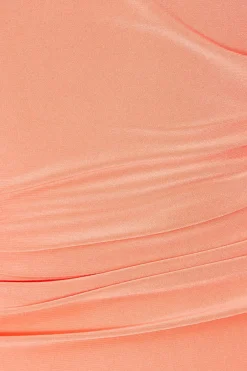 Quiz Knot Detail Midi Dress Coral Discount