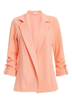 Quiz Coral Ruched Sleeve Blazer Best