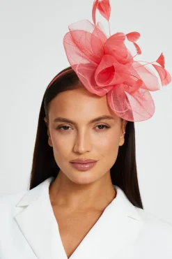 Quiz Coral Spiral Headband Fascinator Outlet