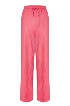 Quiz Textured Palazzo Trousers Coral Best