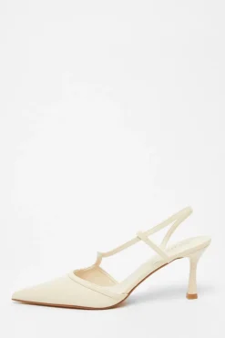 Quiz Asymmetric Court Heels Cream Online