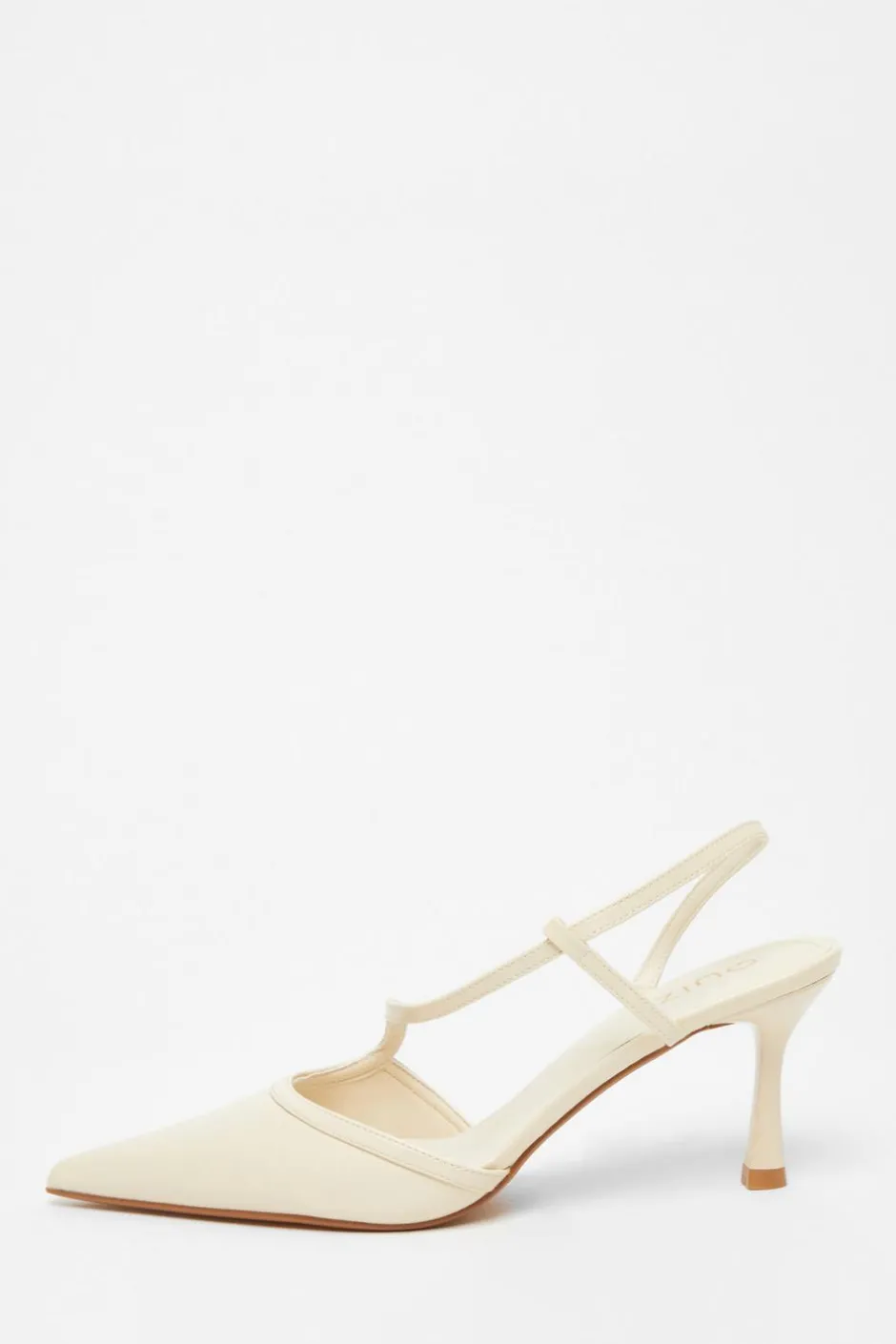 Quiz Asymmetric Court Heels Cream Online
