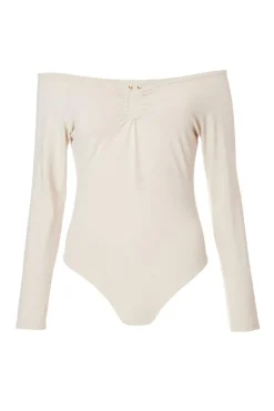 Quiz Cream Bardot Bodysuit Clearance