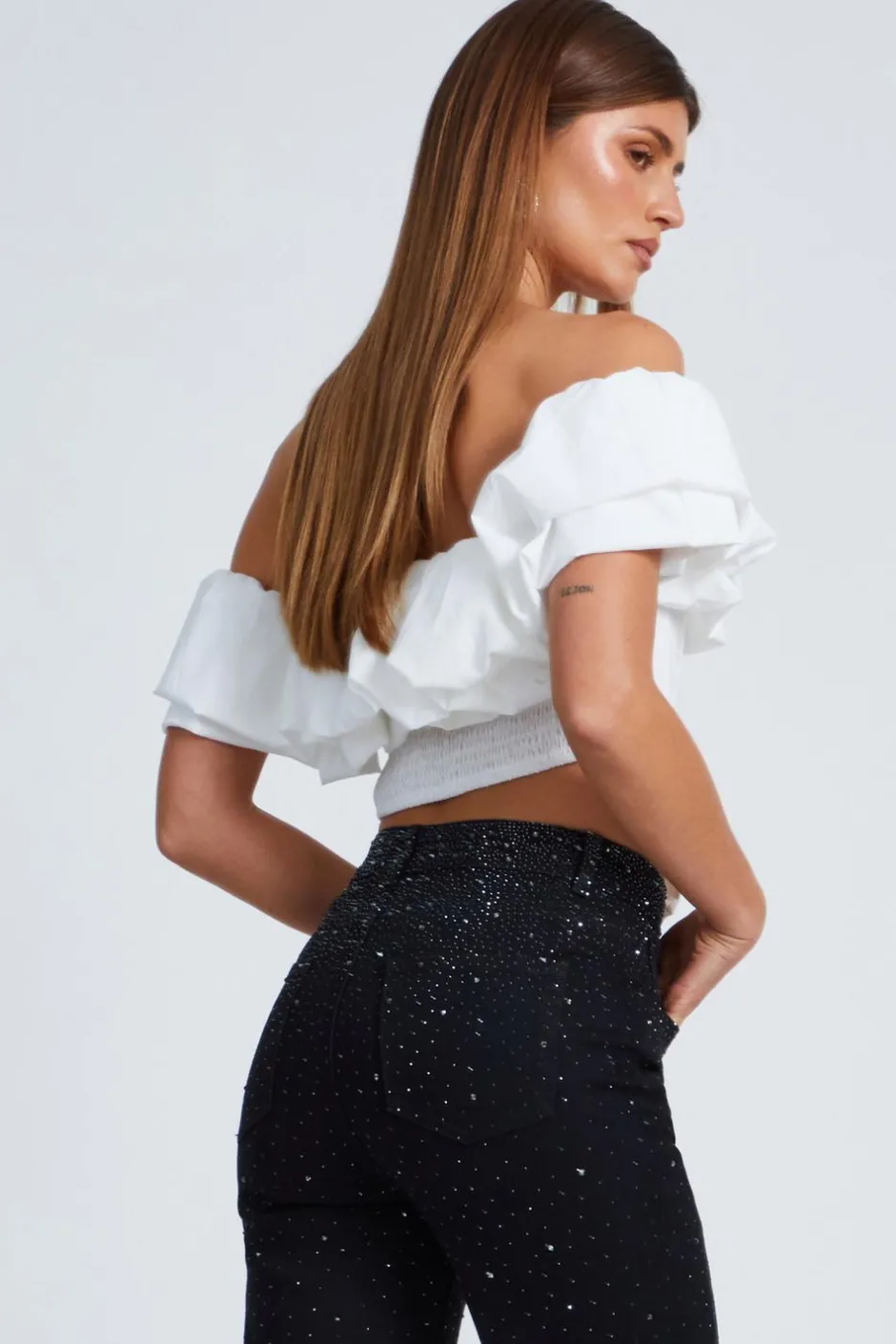 Quiz Bardot Corset Top Cream Discount