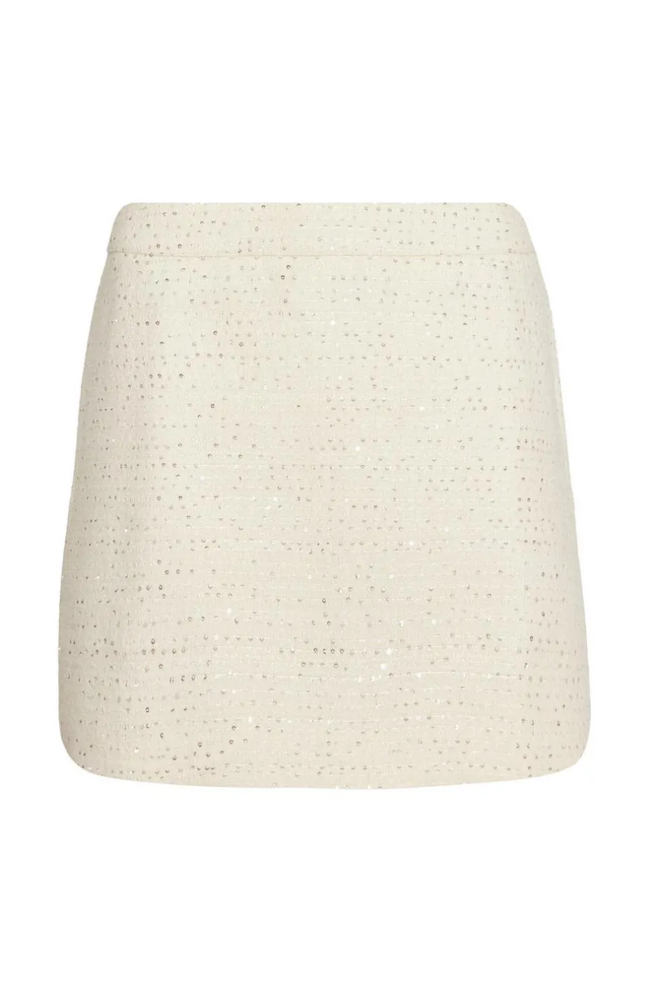 Quiz Boucle Sequin Mini Skirt Cream Online