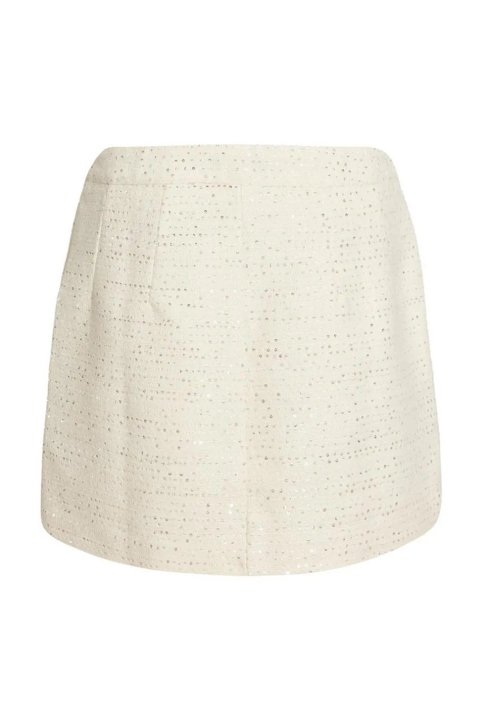 Quiz Boucle Sequin Mini Skirt Cream Online