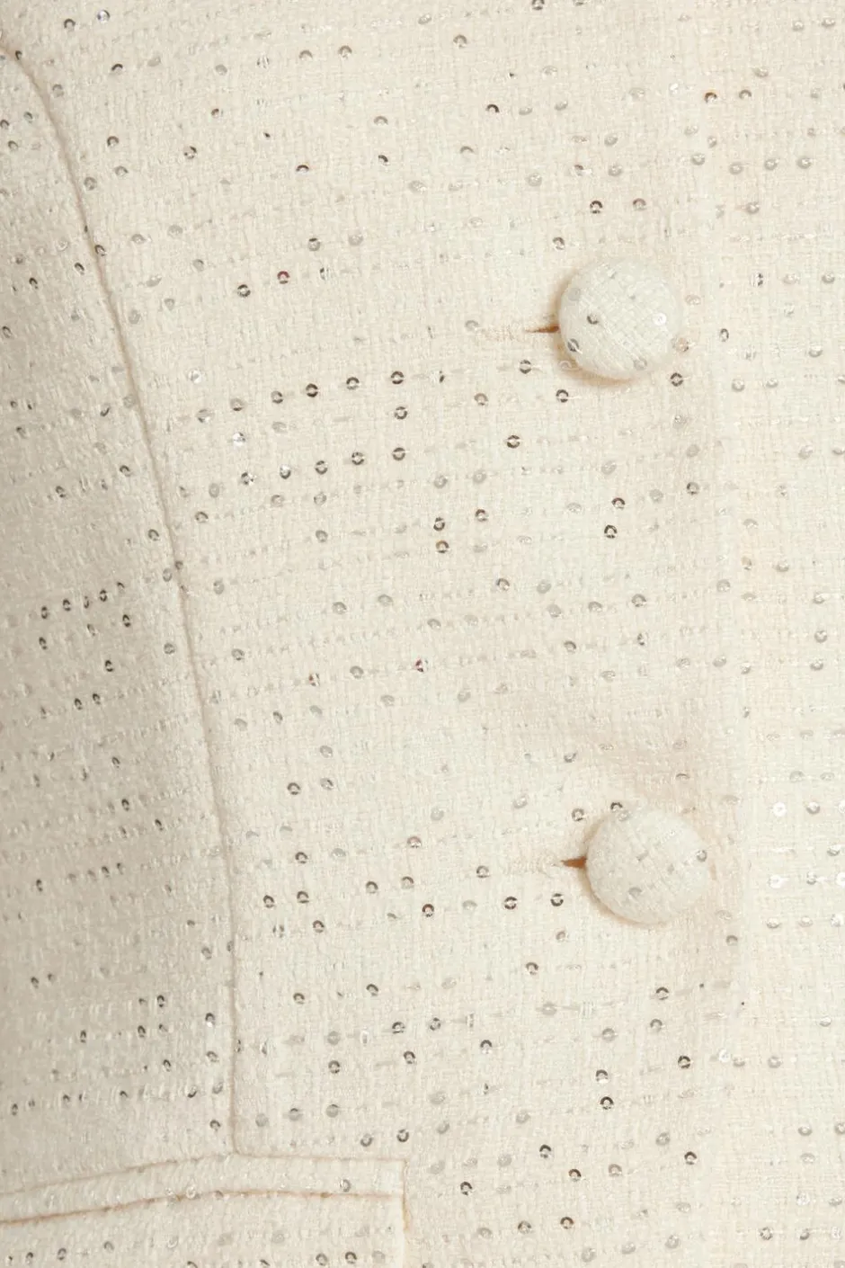 Quiz Cream Boucle Sequin Waistcoat