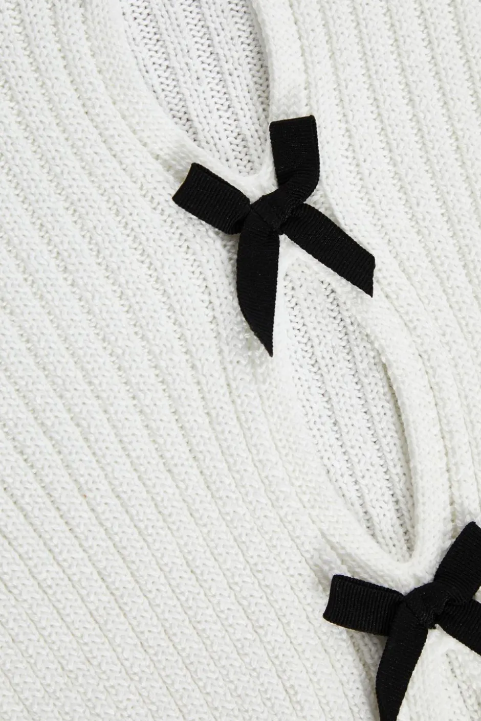 Quiz Cream Bow Front Cropped Jumper Discount