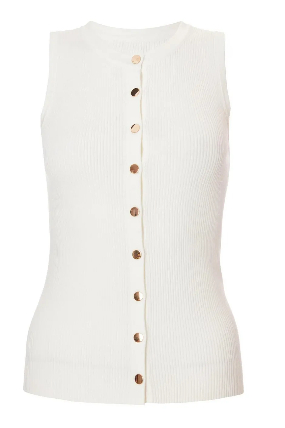 Quiz Cream Button Front Top Clearance