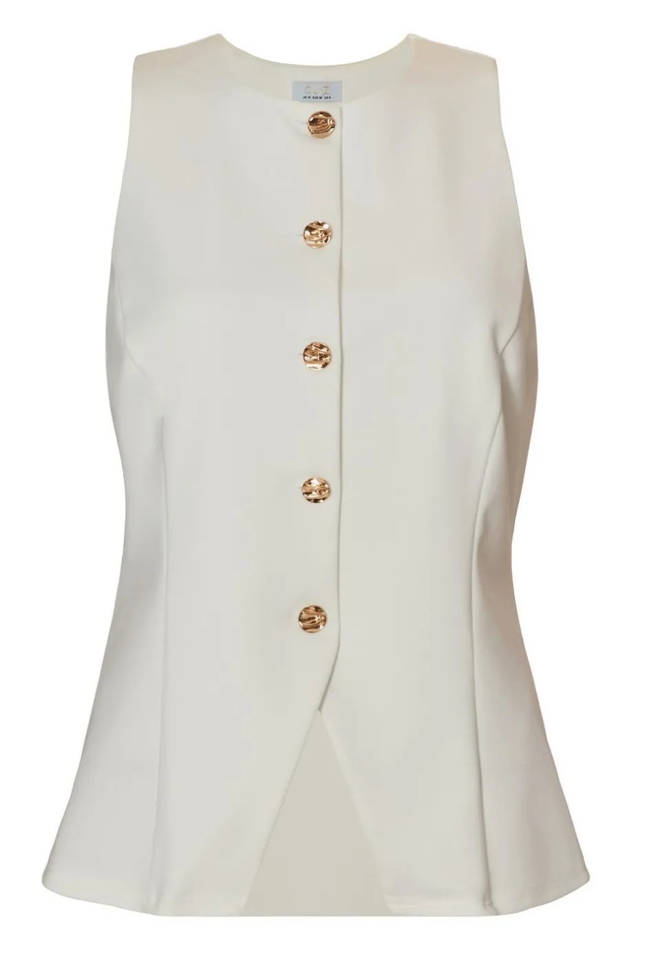 Quiz Button Front Waistcoat Cream