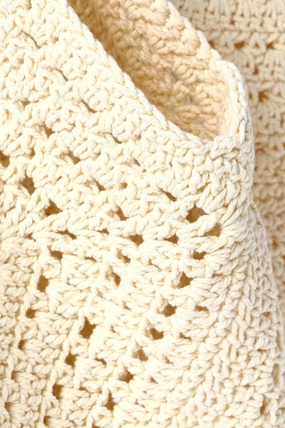 Quiz Cream Crochet Shoulder Bag Discount