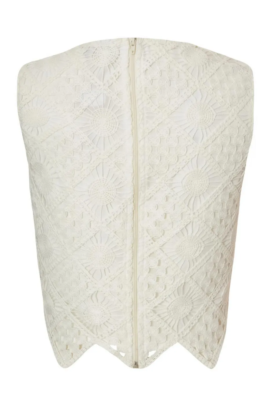 Quiz Crochet Tank Top Cream Sale