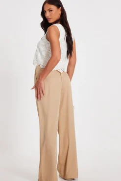 Quiz Crochet Waistcoat Cream Best