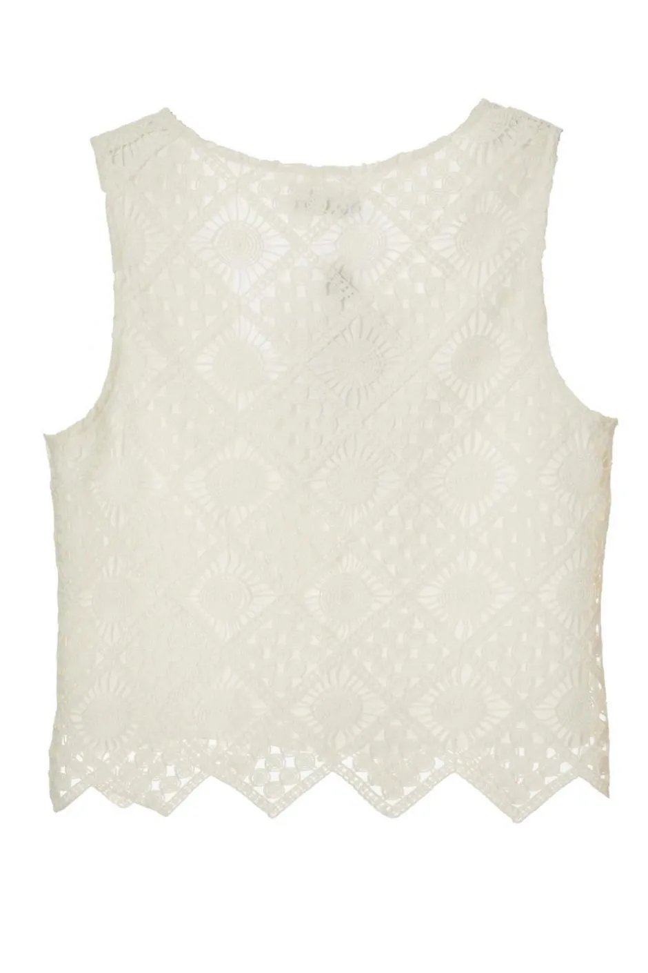 Quiz Crochet Waistcoat Cream Best