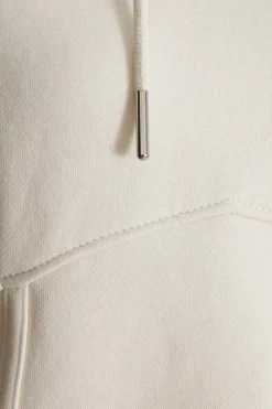 Quiz Cropped Corset Hoodie Cream
