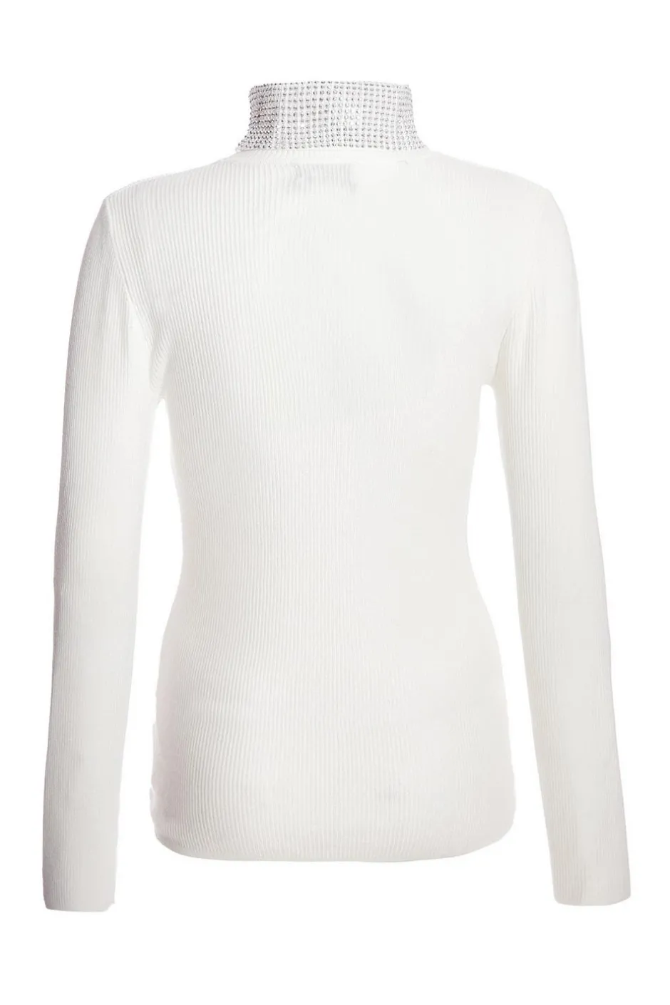 Quiz Diamante Turtle Neck Jumper Cream New