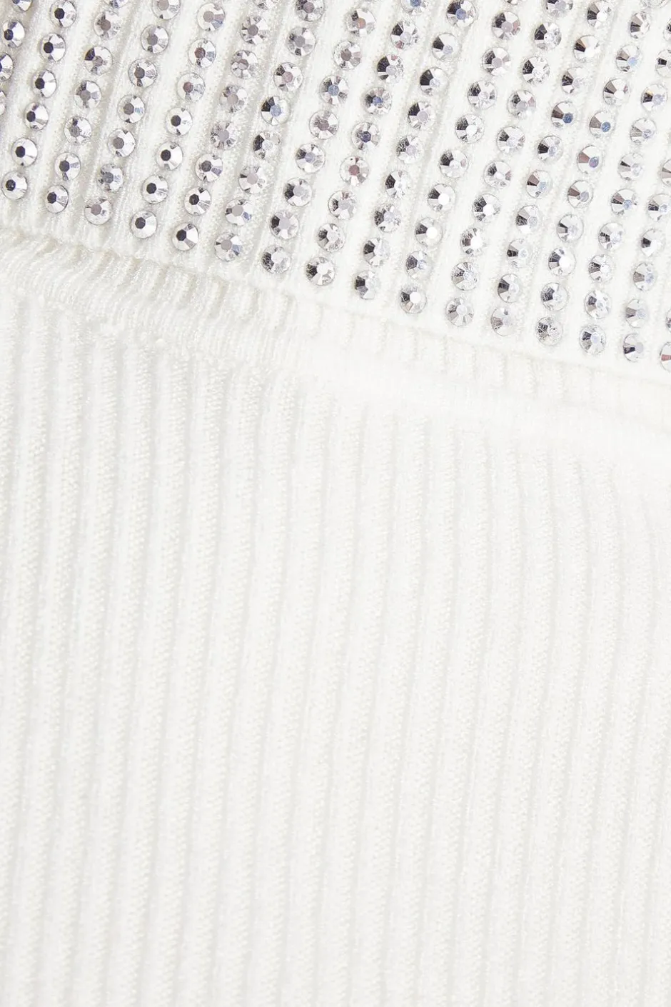 Quiz Diamante Turtle Neck Jumper Cream New