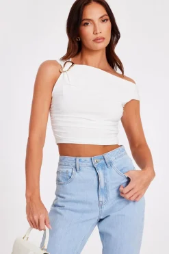 Quiz Drop Sleeve Top Cream Clearance