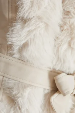 Quiz Cream Faux Leather Belted Jacket Best