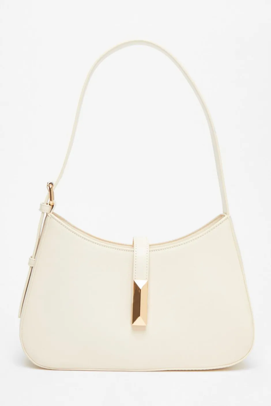 Quiz Faux Leather Shoulder Bag Cream