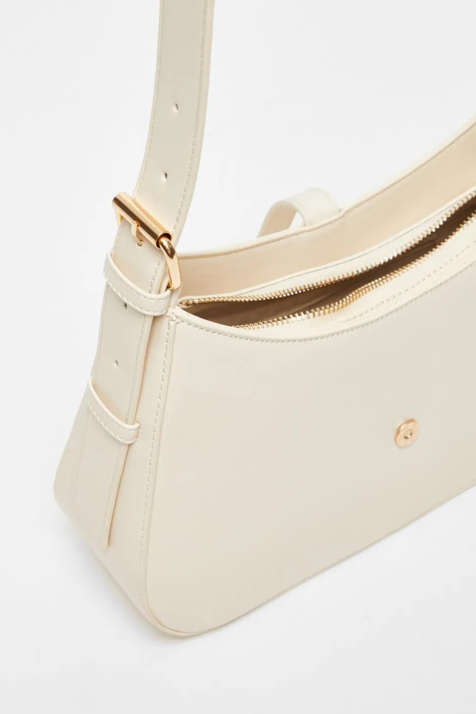 Quiz Faux Leather Shoulder Bag Cream