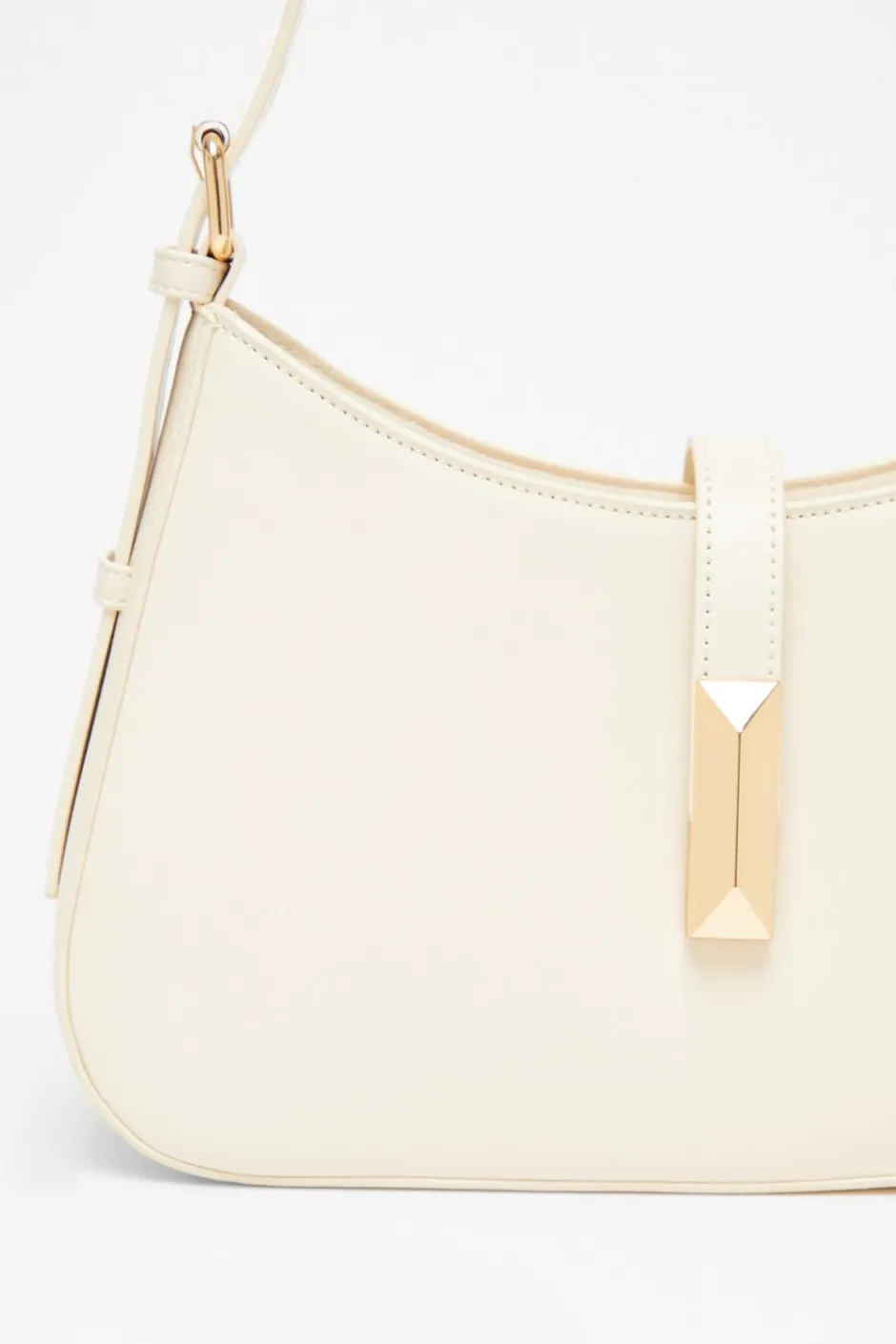 Quiz Faux Leather Shoulder Bag Cream