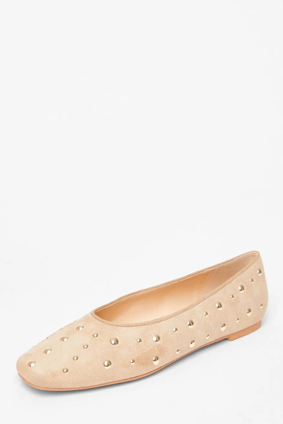 Quiz Faux Suede Diamante Pumps Cream Outlet