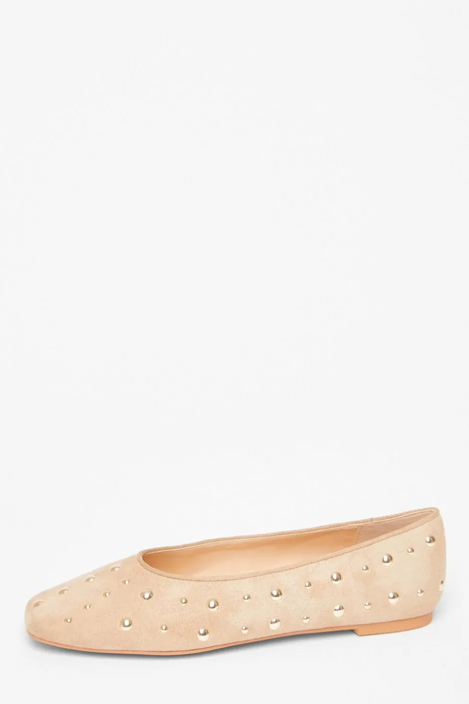 Quiz Faux Suede Diamante Pumps Cream Outlet