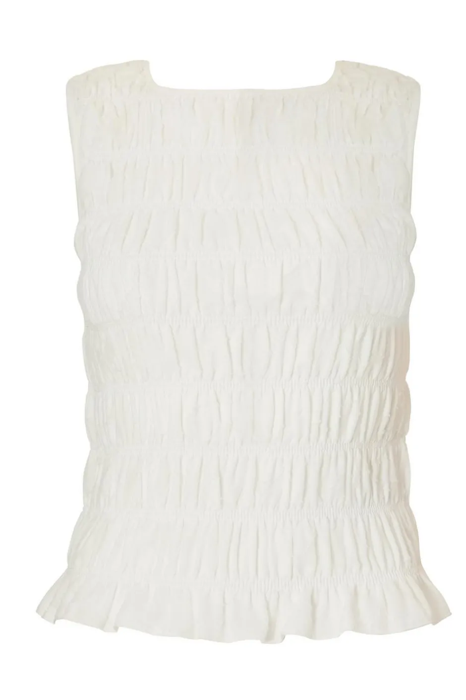Quiz Jacquard Gathered Top Cream New