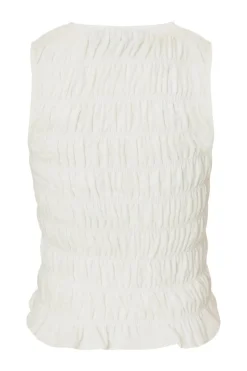Quiz Jacquard Gathered Top Cream New