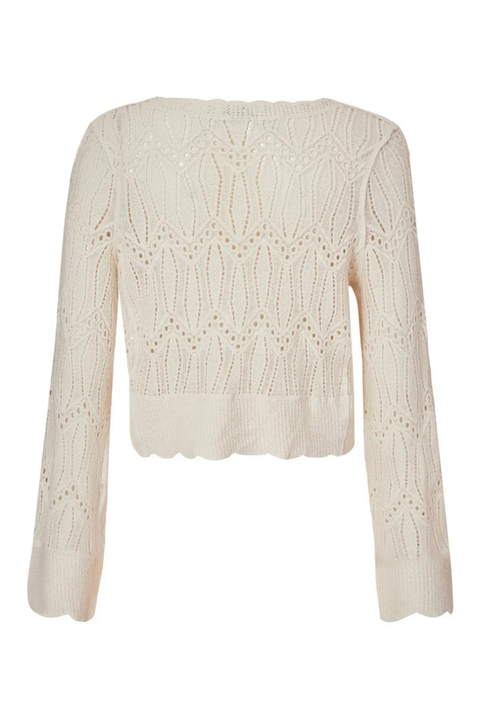 Quiz Knit Cropped Cardigan Cream Outlet