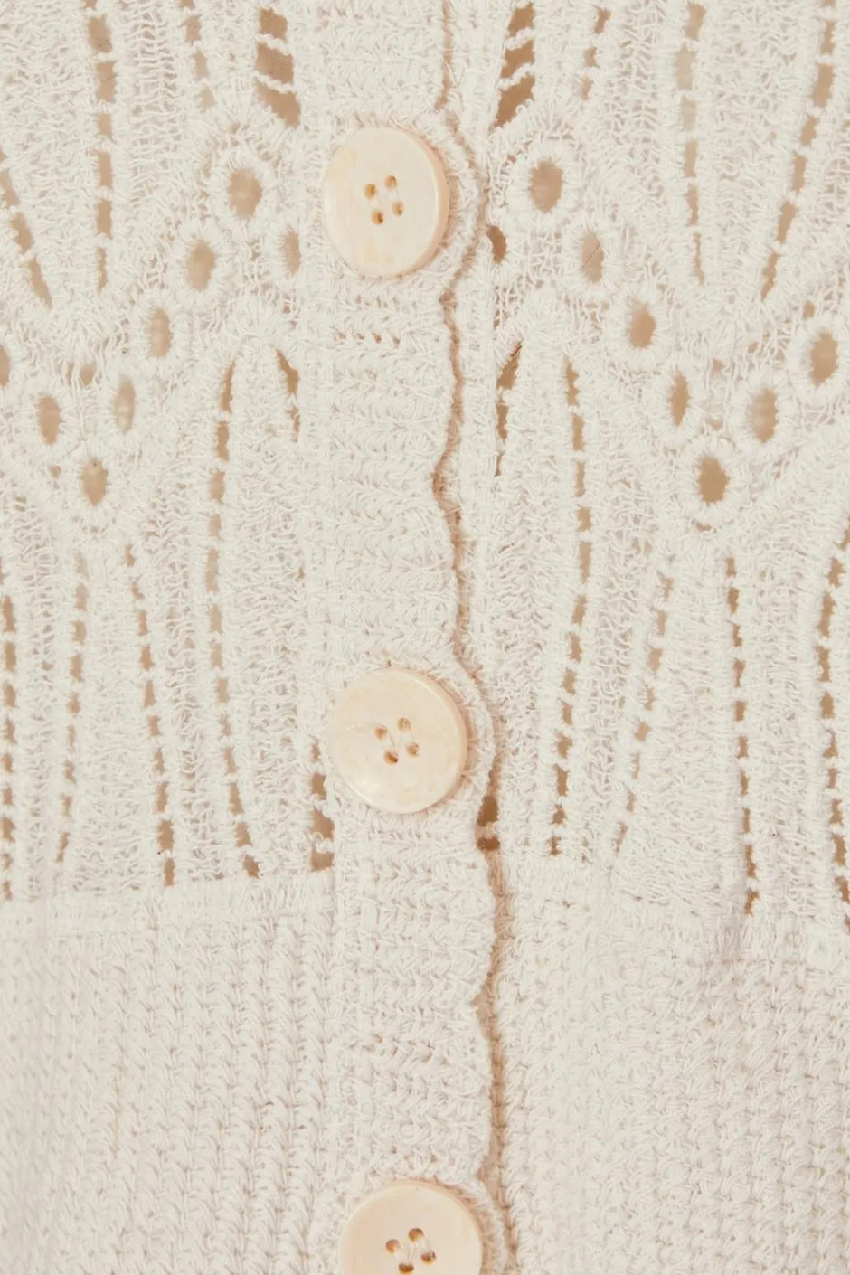 Quiz Knit Cropped Cardigan Cream Outlet