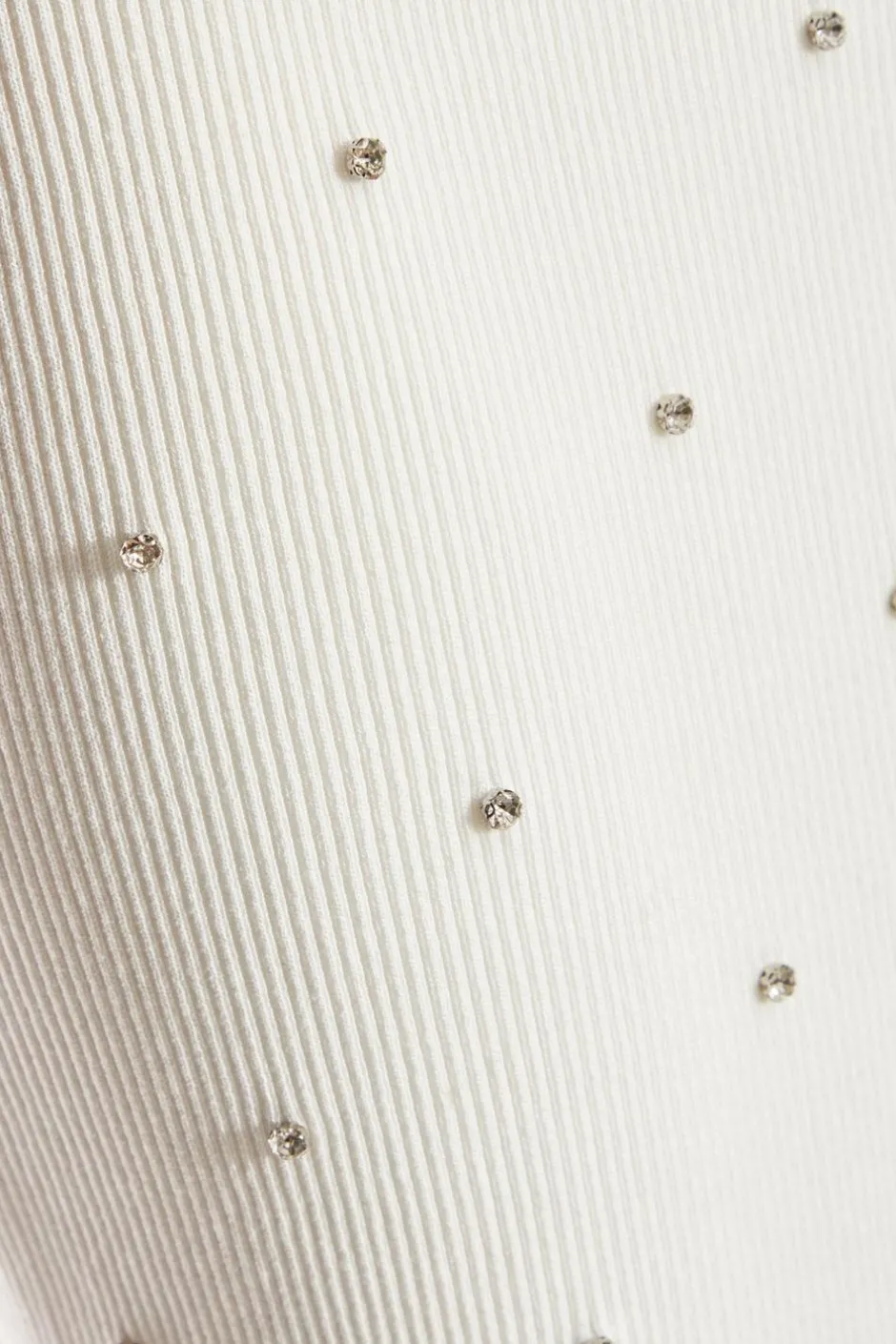 Quiz Cream Knit Diamante Midi Skirt Outlet