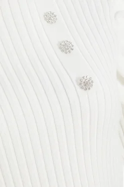 Quiz Cream Knit Frill Jumper